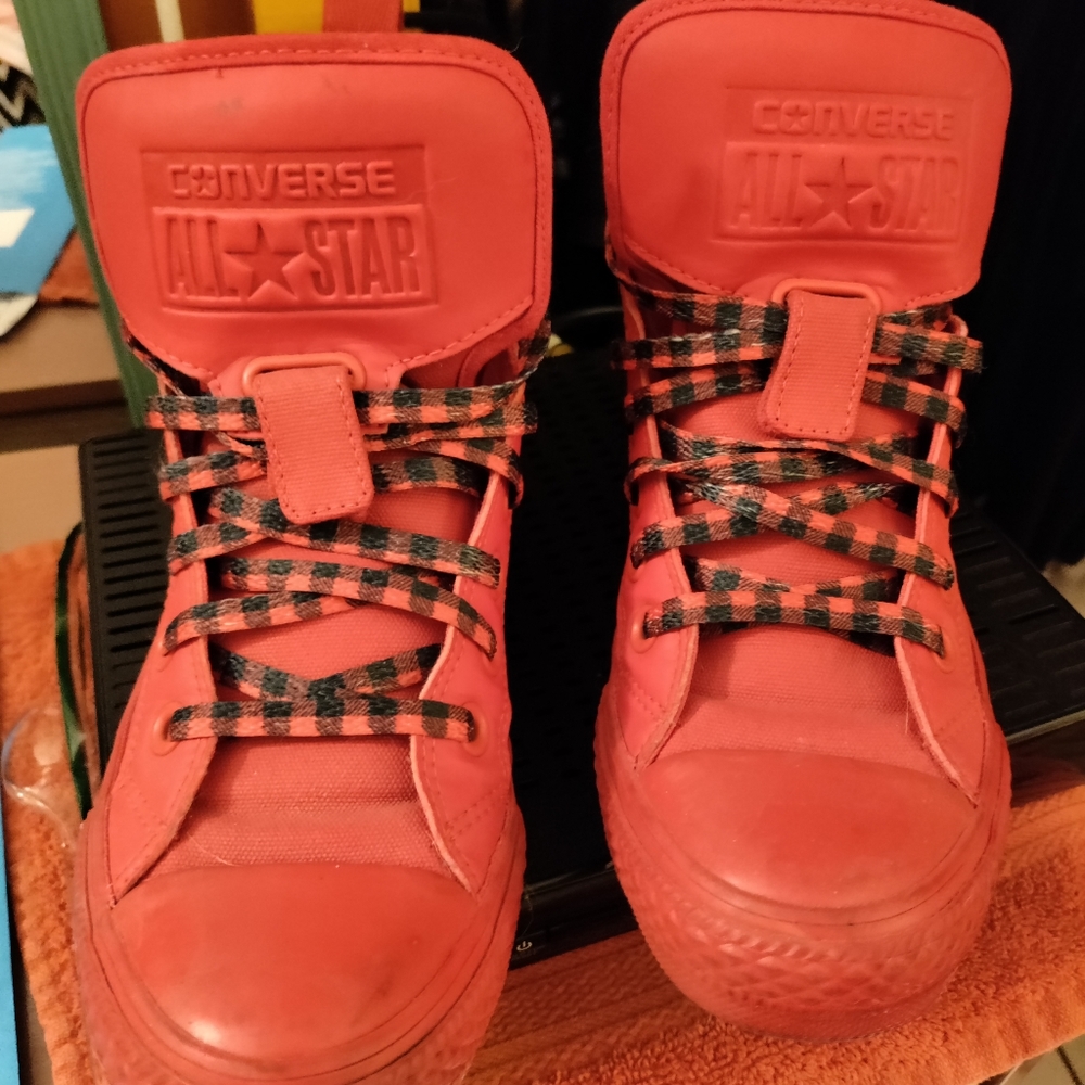Red high top Converse